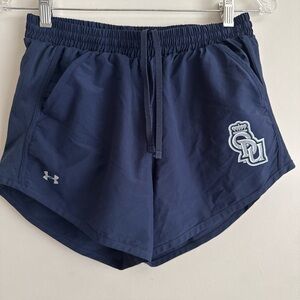 Women’s ODU Old Dominion Shorts UA Navy Blue Small Gym Cheer Running Brief Lined